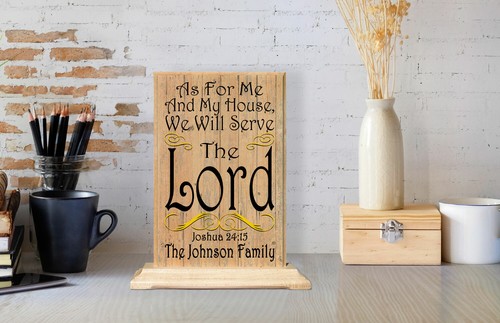 Custom Catholic Gift Sign My Family Shall Serve The Lord Religious Family Gift - Picture 3 of 4
