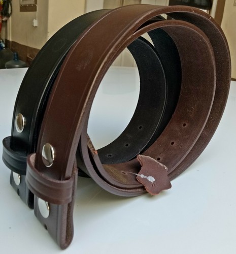 Snap on Echtleder Gürtelriemen braun & schwarz Größe von 30"" bis 70"" 1,5"" breit - Bild 11 von 17