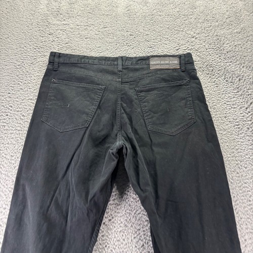 Calvin Klein Jeans Mens 38x30 Black Dark Wash Cotton Stretch CKJ035 Straight Fit - Picture 7 of 11
