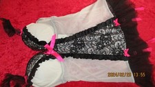 ANN SUMMERS UNDERWIRED WHITE/BLACK CAMI SUSPENDER SIZE 10  NWT  'LEILA'
