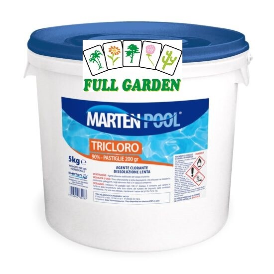 Tricloro 5kg Pastiglie 200g Cloro Lento Manutenzione Piscina Giardino