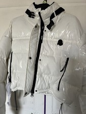 Invicta Cropped Padded Jacket Glossy Fabric Skiing Winter Size L White Rrp £200