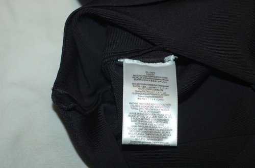 BCBGMAXAZRIA NUEVO Vestido Mujer Pequeño Negro Elastizado Mangas Cortas Cuello Cuadrado Copa - Imagen 10 de 12