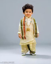 South Indian Ethnic Dress for Boys. Readymade Dhoti with Shirt