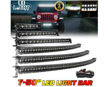 Curved 50 Slim Led Light Bar Single Row Offroad Driving Atv Suv Wire