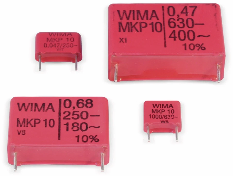 WIMA Folienkondensator, 0,33 UF, 630 V-, radial, RM 22,5, MKP1J033305I00KSSD
