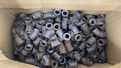 Lot of (195) Anvil / Ward 1/2'' 45-Degree Elbow Pipe Fitting Malleable Cast Iron 