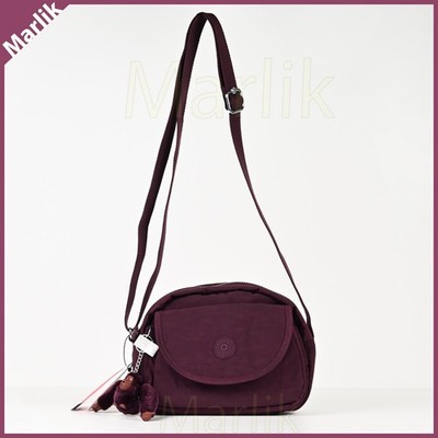 Genuine Kipling Stelma Small Crossbody Bag Dark Plum Tonal W Monkey Keychain NEW