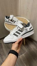 Adidas Forum Low White Grey Strap Sneakers US 7.5 EU 40 2/3 Leather Originals