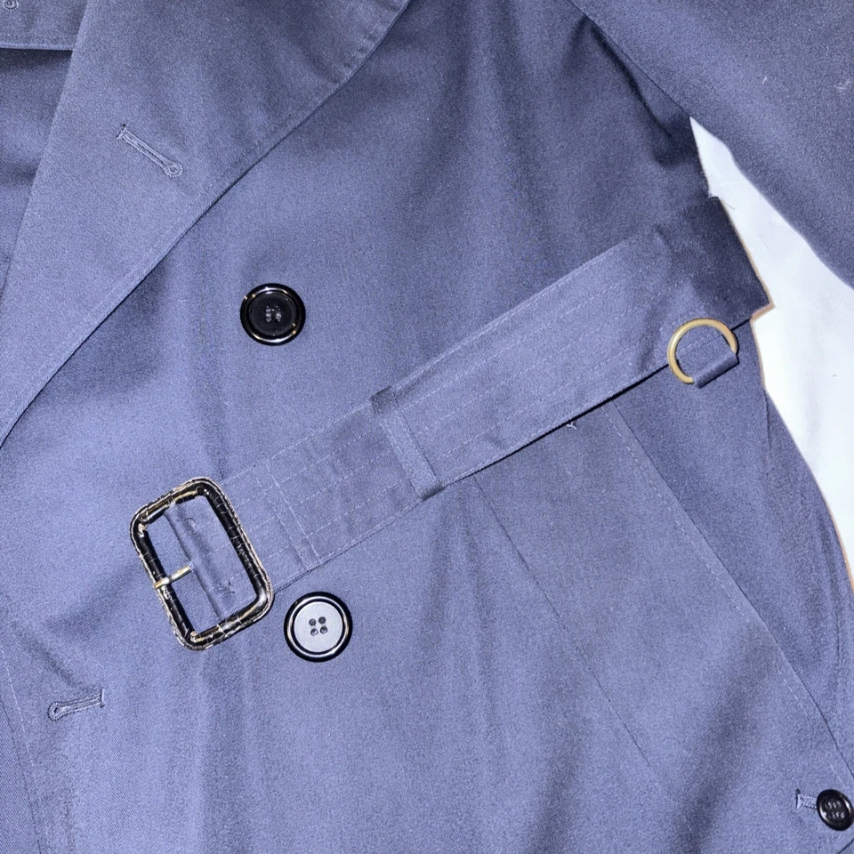 Gabardina Aquascutum Aqua 5 talla 38 S azul vintage exclusiva para hombre Foto 3 de 4