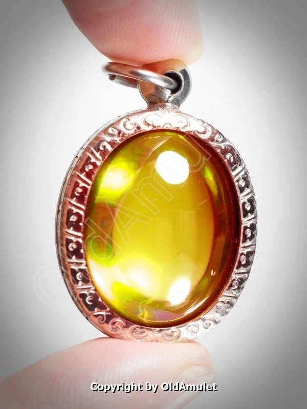 黄色椭圆形纳加眼 + Pandents 泰国圣护身符宝石 100% 真品 M 码 — 第 3/4 张图片