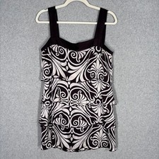 Y2K Yanak Bebe Silk Tiered Mini Dress Medium Brown Cream Scroll Festival Party