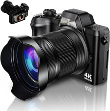 4K Digital Camera for Photography, 56MP Autofocus Vlogging Camera for Youtube Tr