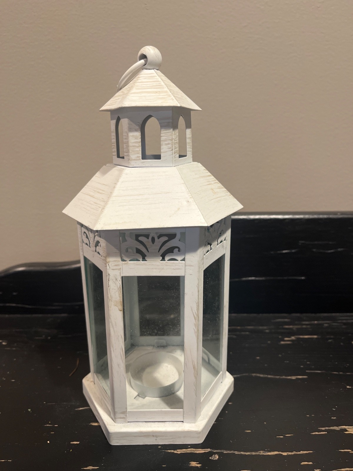 Farmhouse Decor Glass Metal Bottom Open R