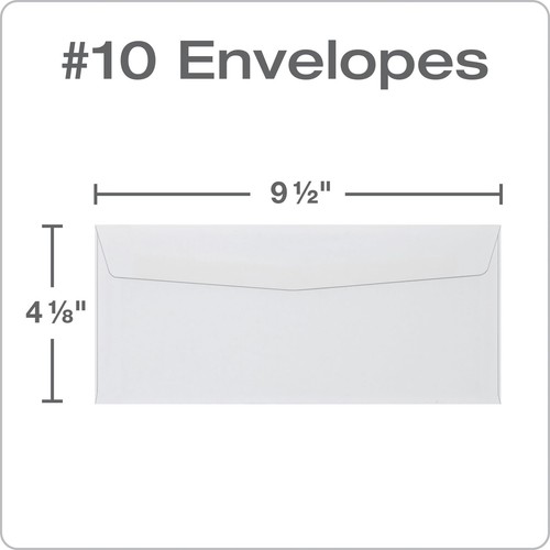Letter Size White Business Envelopes 4-1/8x9-1/2 Inch Gummed Closure 500 Pack - Picture 2 of 7