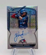 Yhoangel Aponte 2023 Bowman Chrome Prospect Mega Box Mojo Refractor Auto #BMA-YA