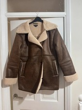 Fluffy Feux Leather Coat - Size 10
