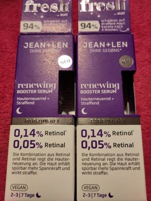 JEAN + LEN 2 x je 30 ml renewing BOOSTER SERUM mit Retinol + Retinal fresh NEU