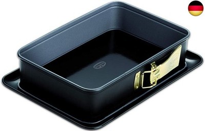 Dr. Oetker Rechteckige Springform mit Emaille-Servierboden, 28 cm, Back-Idee   A