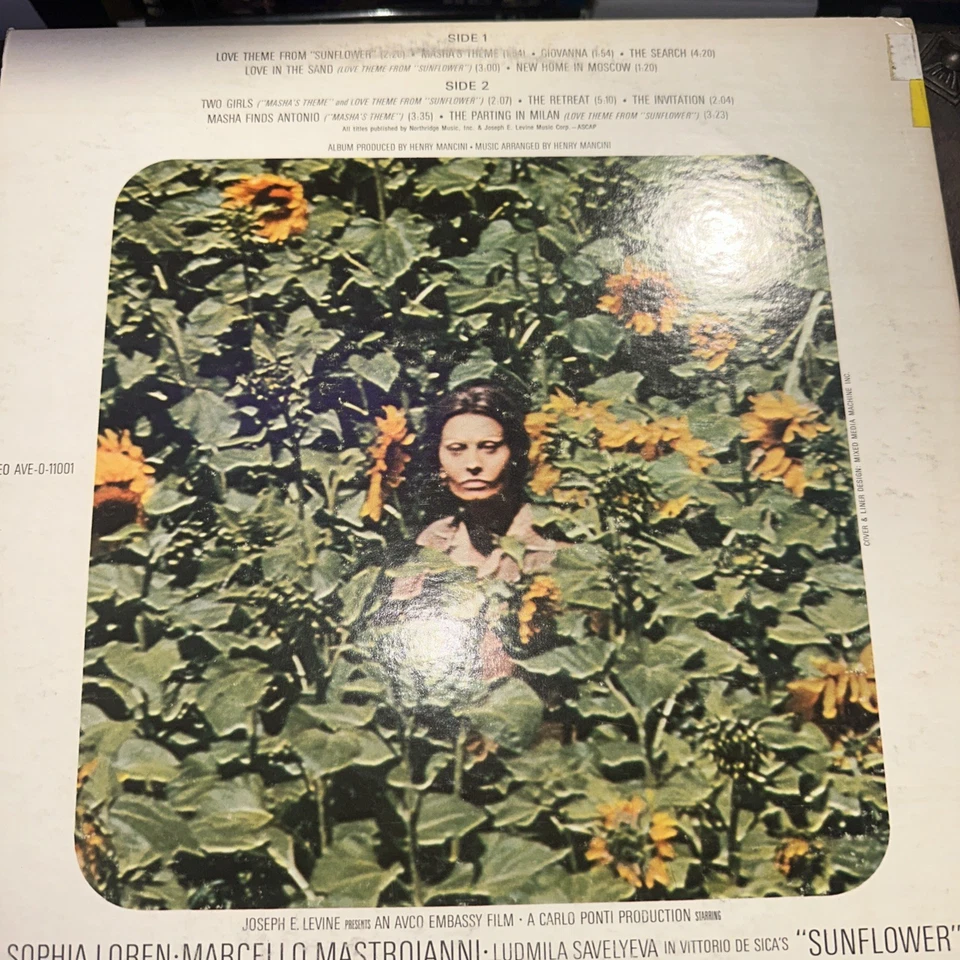 Henry Mancini An Original Soundtrack Recording Sunflower Promo Copy AVE-0-11001 - Image 4 of 4
