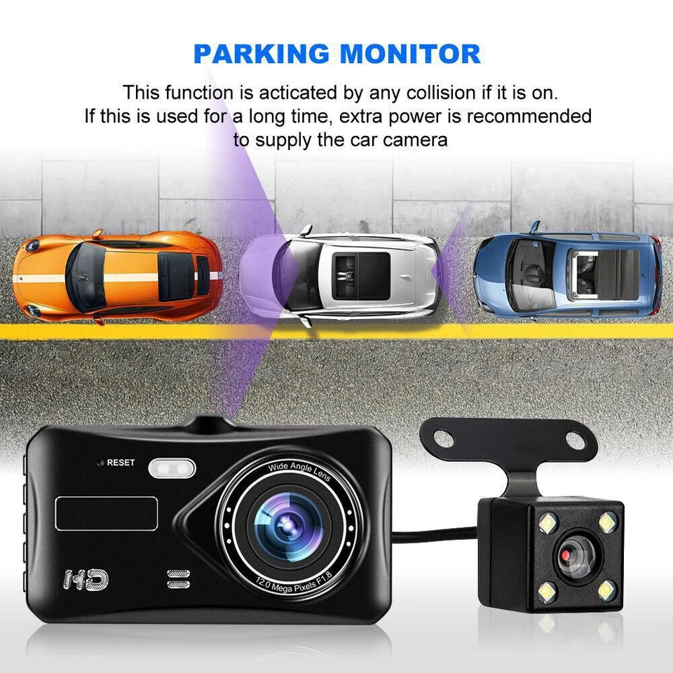 Dashcam Pro DUAL REAR Car Camera  Wide Angle 1080p With 32GB SD Card - Image 3 of 4