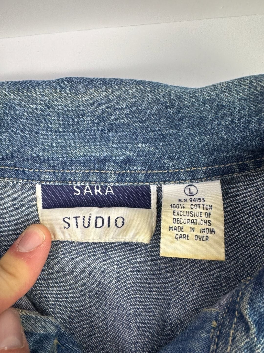 Vintage Sara Studio Patchwork Denim Jacket, Embro… - image 2