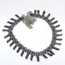 925 Silver Plated Vintage Style Jewellery Necklace Handmade Size 16" MJ