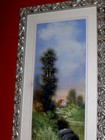 GORGEOUS Antique Landscape Trees House Wilde Nature Oil Pastel Vintage Painting — photo 7