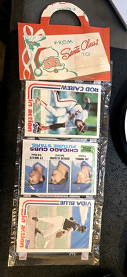 1982 Topps Holiday Rack Pack   Rod Carew & Vida Blue showing   Lee Smith RC?