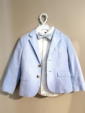 Janie and Jack Boys Blue 4pc Shorts Suit Set Lined Size 5
