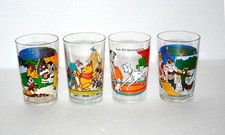RARE ! lot 4 anciens Verres à moutarde - Walt Disney - vintage - TRES BON ETAT