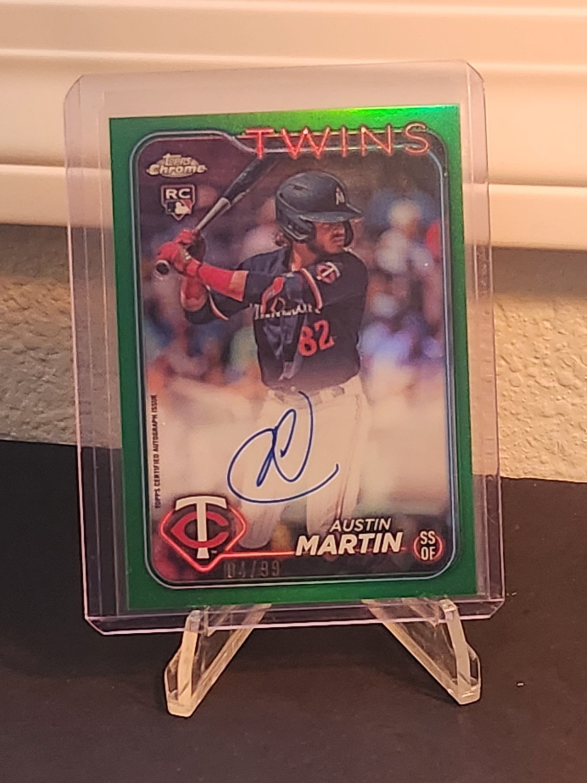 2024 Topps Chrome Update Austin Martin #RA-AM Auto Green Refractor 8/99 RC Twins