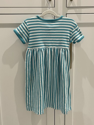 Hanna Andersson 110/5 Blue Stripe Dress Girls 100% Cotton EUC - Picture 3 of 5
