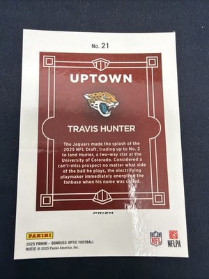 2025 Optic Travis Hunter Uptown Rookie Rc Jaguars 2601113 | eBay