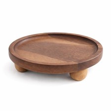 Wooden Riser for Display, 7 Inch Round Wood Riser Pedestal Stand, Small Round...