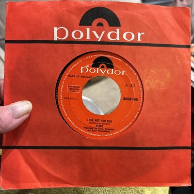 SLADE - Look Wot You Dun 7  Single Vinyl Record 1972 Polydor 2058-195 Vg+