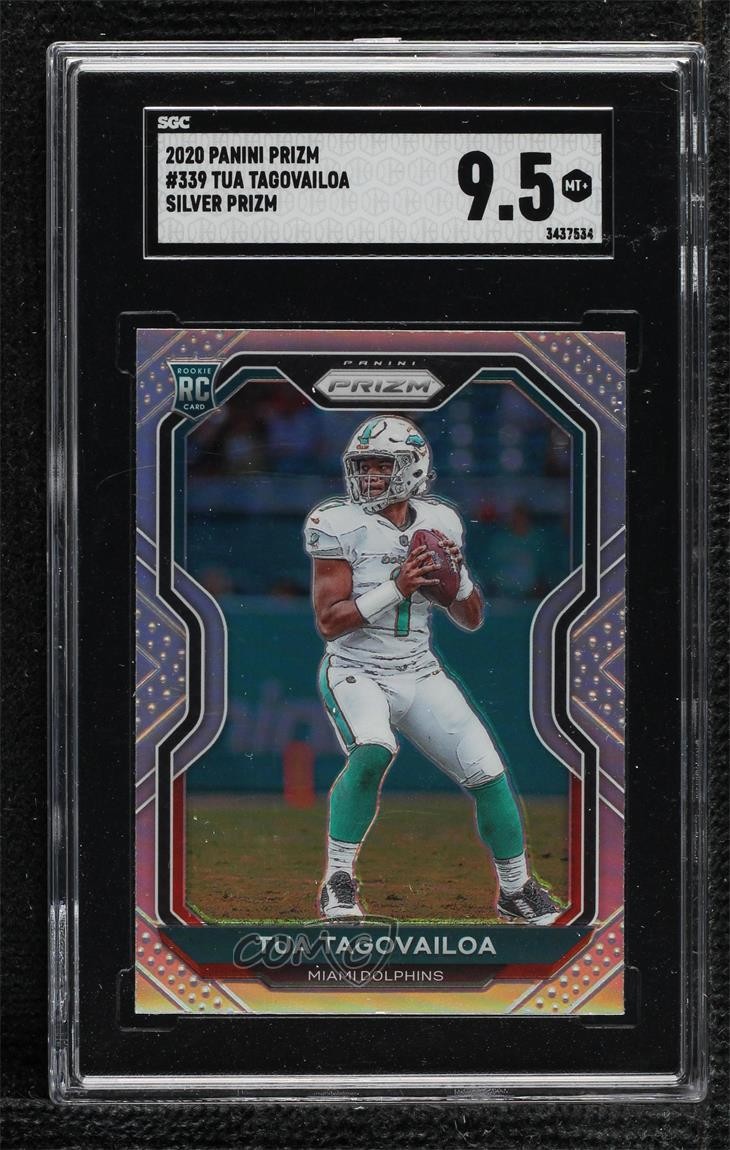 2020 Panini Prizm Silver Tua Tagovailoa #339 SGC 9.5 Mint+ Rookie RC 0rm0