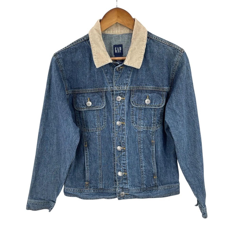 Chaqueta Denim GAP Vintage Niño Talla XL 12 Azul Pana Cuello Camionero Y2K Foto 3 de 4