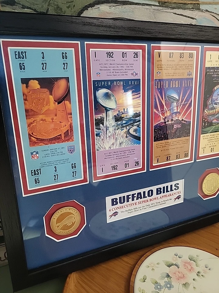 Buffalo Bills Суперкубок Появления Билет Монета Фото Как новый - Изображение 2 из 4