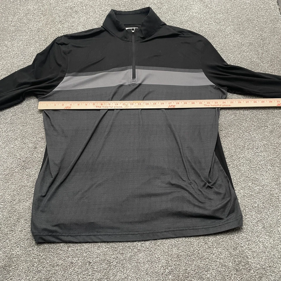 Pullover PGA TOUR para Hombres XL Negro Gris Cuarto Cremallera Golf Rendimiento Cuello Simulado Foto 4 de 4