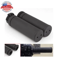 Pair 1" Black 25mm Handle Bar Hand Grips For Harley Touring Sportster Softail