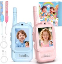 Kids Video Walkie Talkies 2 Pack Rechargeable Long Range Video Call Toy Gift