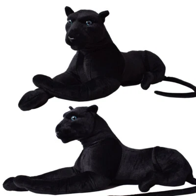 TE-TREND XXL Plüsch Panther Tier Figur Plüschtier Kuscheltier Raubkatze 80 cm Mehrfarbig