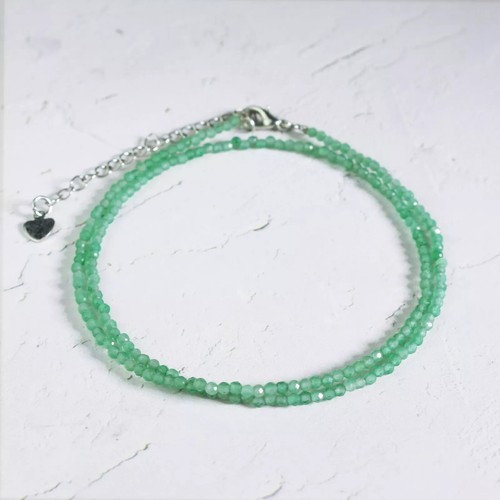 2MM Natural Green Aventurine Beaded Necklace Healing Heart Chakra Reiki Choker