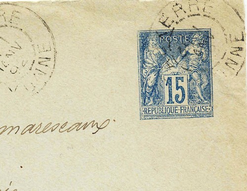 Francia 1892 Sobre de papelería postal H&G #1c Auxerre Yonne - Imagen 2 de 3