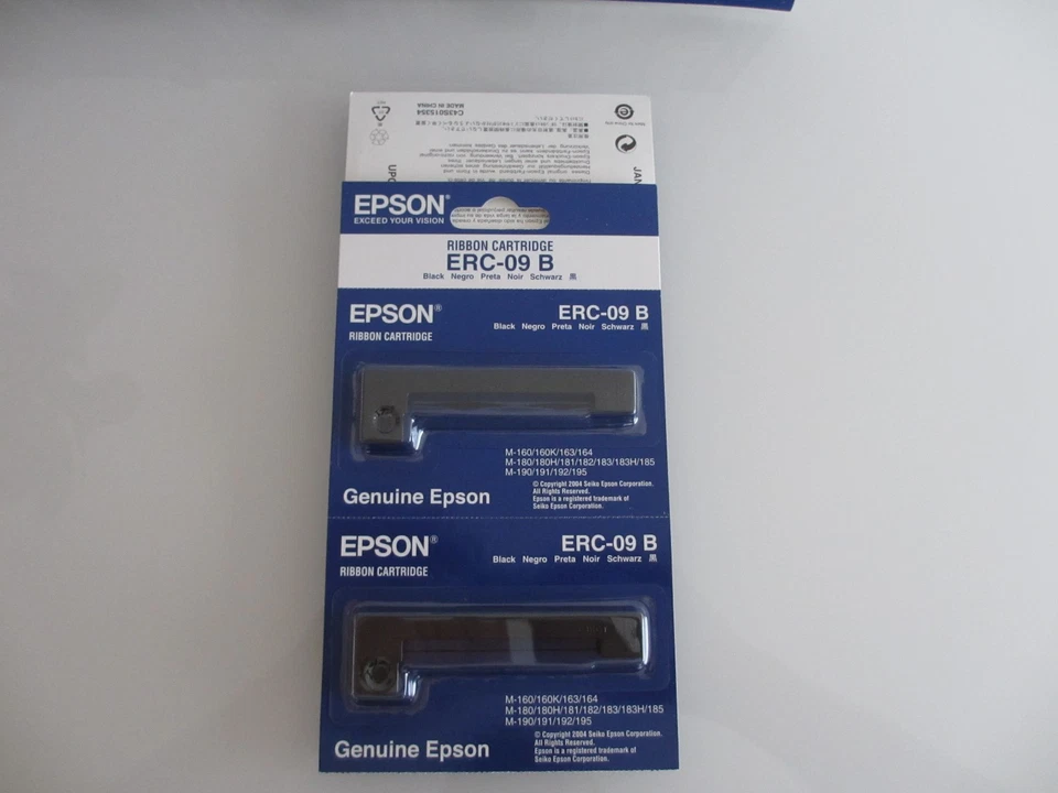 2 Genuine Ribbons Epson ERC-09B Ribbon Black C43S015354 ERC09B - Image 2 of 4