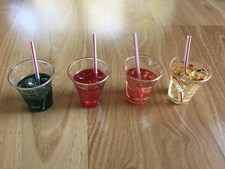 Lot 4 doll sized drinks fits American Girl dolls Our Generation 18" homemade