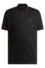 HUGO BOSS MENS BLACK POLO PADDY MESH HERITAGE BLACK 50538160001