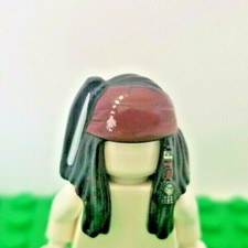 LEGO BLACK Captain Jack Hair Minifigure Rosso Scuro Bandana Dreadlocks Perline Parrucca