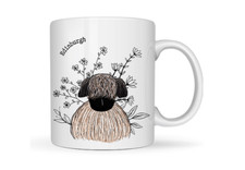 Floral Scottish Sheep Hand Crafted Ceramic Mug